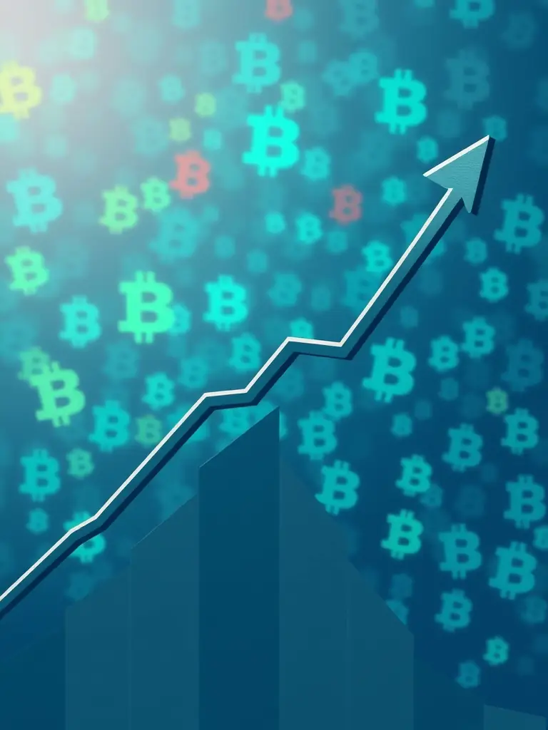 A graph showing the growth of a diversified investment portfolio over time.